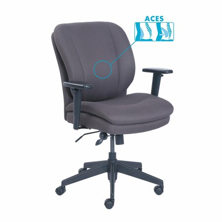 SERTAPEDIC Cosset Ergonomic Task Chair, Supports up to 275 lbs., Gray/Black 48967B